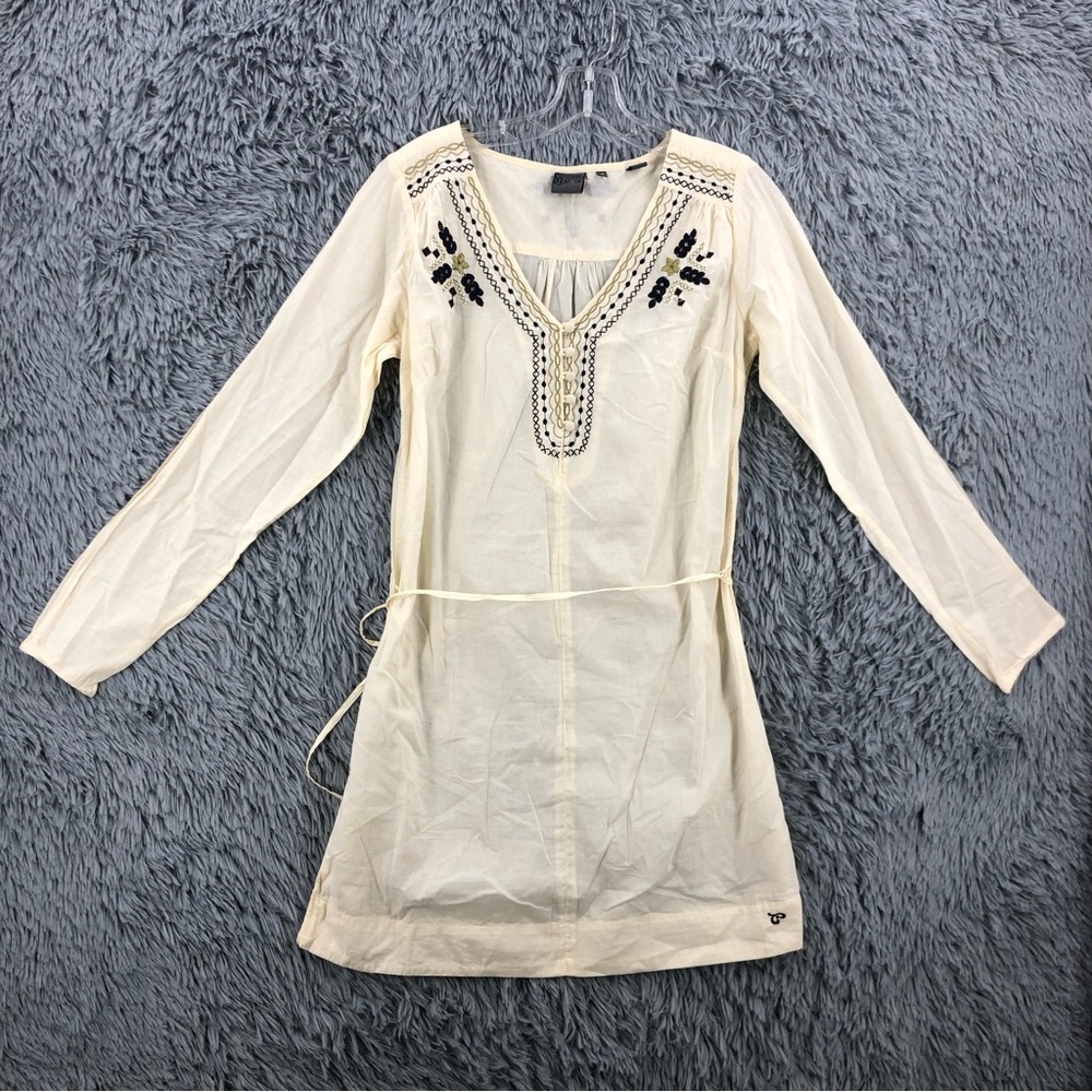 Southern Thread Dress Womens Small Embroidered Belted 100 Cotton Cowgirl Vneck